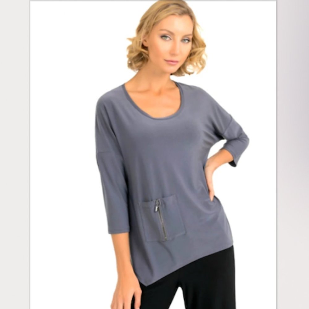 Joseph Ribkoff Front Pocket Round Neck Tunic
